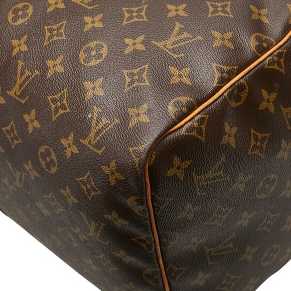 LOUIS VUITTON Brown Monogram Leather Keepall 55 Boston Bag